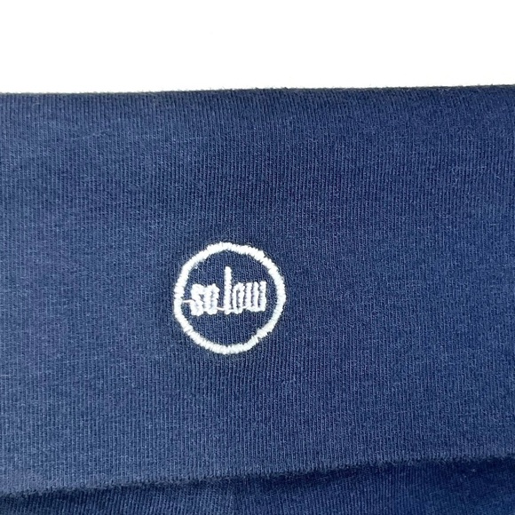 Solow Crop Foldover Legging Girl’s Size Large (14) Navy Blue cropped New NWT - Picture 4 of 7